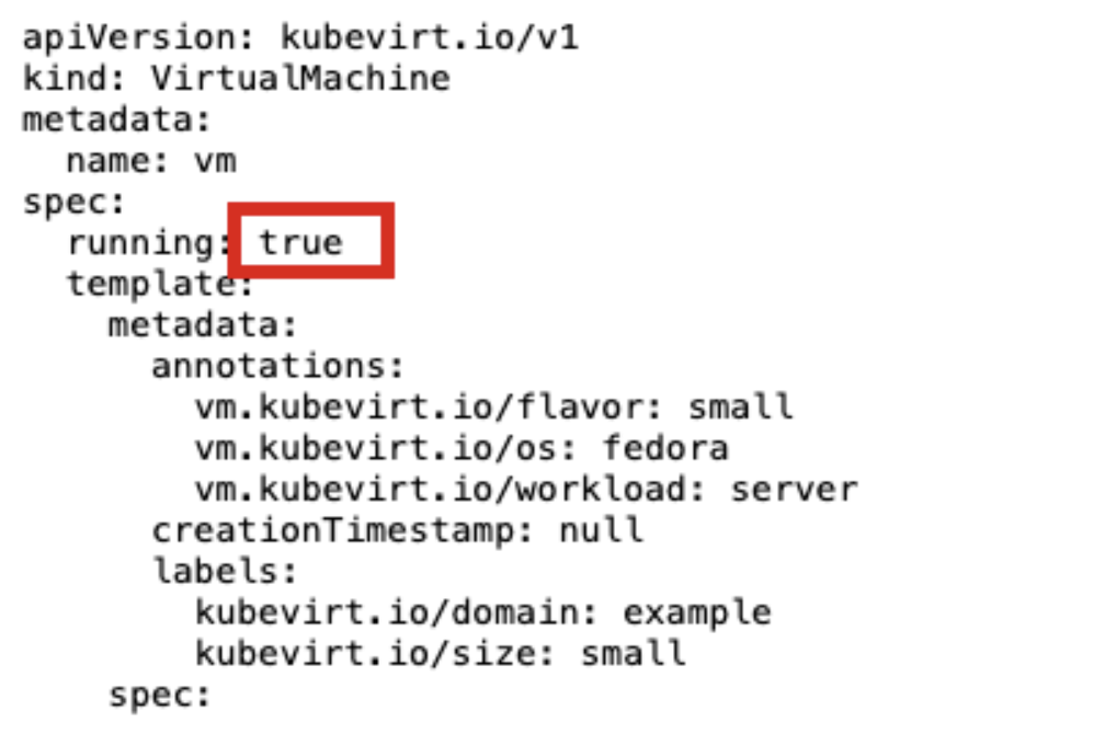 OpenShift virtual machine definition